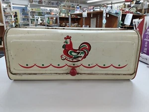 Vintage Decoware Metal Rooster Bread Box - Picture 1 of 14