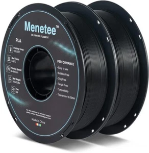 PLA Filament 1.75mm Bundle, 2x1kg Black PLA 3D Printer Filament, 1.75 Black 3D P - Picture 1 of 6