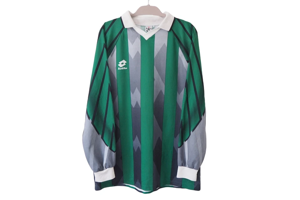 Camiseta vintage LOTTO Jersey manga larga talla XL gris verde años 90 fútbol Foto 1 de 4