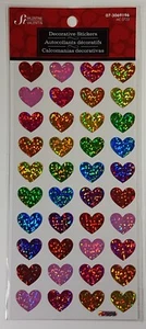 Rainbow Love Heart Foil Color Pattern Stickers Sparkle Valentine's Day - Bild 1 von 2