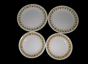 Vintage Corelle Gold Butterfly Set of 2 Lunch/Salad and 2 Bread/Side Plates - Picture 1 of 11