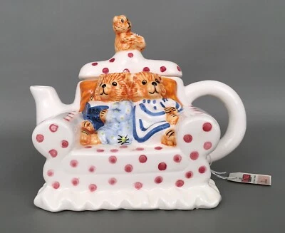 TEE-NEE By Cardinal Sitting Pretty Teddy Bear Collection Vintage Teapot NWT  - Image 1 of 4