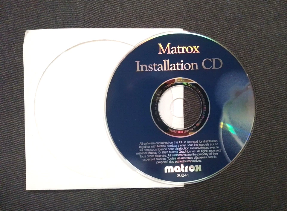 Matrox Cd Rom Driver Software Installazione per scheda grafica PC Vintage 1997 - Immagine 1 di 2