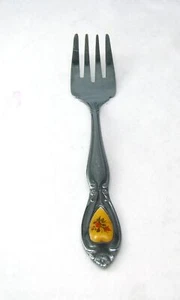 Customcraft Stainless Steel CUS7 Ceramic Floral Inlay Salad Fork(s) - Picture 1 of 7