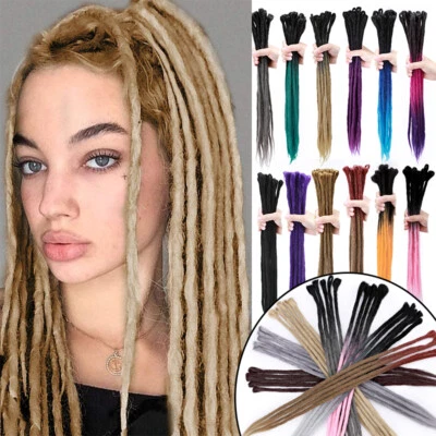 Extensiones de cabello hechas a mano de lana ombre rastas de un solo extremo mechones 20"/24" Foto 1 de 4