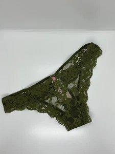 Victoria’s Secret Dream Angels Lace Brazilian Thong NWT Small *Woodland Green* - Picture 1 of 2
