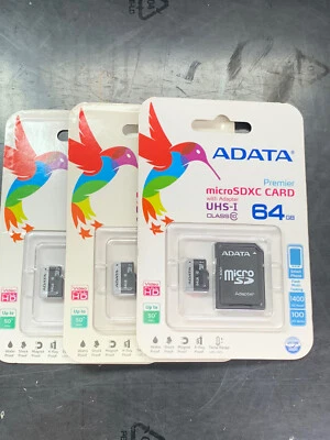 Tarjeta microSDXC ADATA de 64 GB con adaptador Foto 1 de 3