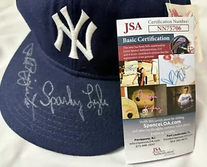 PHIL RIZZUTO & SPARKY LYLE Signed Auto Baseball Hat JSA Cert New York Yankees - Picture 1 of 9