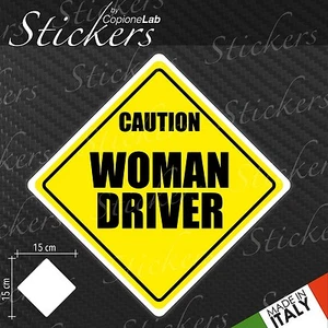 Adesivo Stickers Segnale Sign WOMAN DRIVER a bordo auto moto - Bild 1 von 1