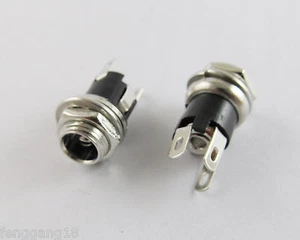 100pcs New 5.5mm x 2.5mm DC Power Jack Socket Female Panel Mount Connector - Picture 1 of 9