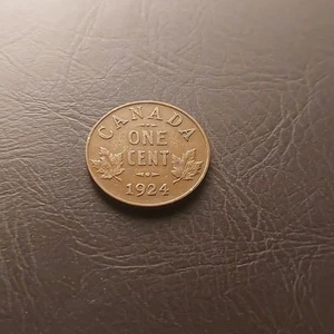 1924 Canada 1 Cent (D1) King George V Canadian Penny Copper Coin Small Cent - Picture 1 of 2