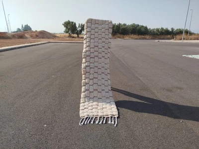 Nueva alfombra blanca bereber marroquí hecha a mano alfombra boho de lana Foto 1 de 4