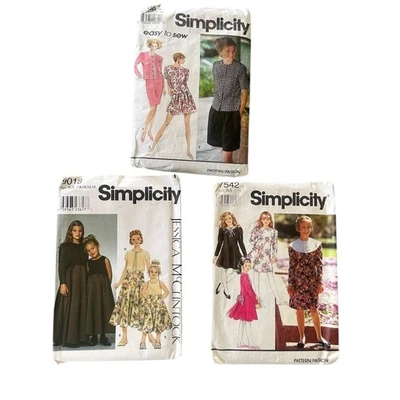 Vintage Simplicity Sewing Patterns Bundle Lot of 3 Uncut 80s 90s Womens - Image 1 of 4