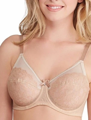 $72 Wacoal 855186 Retro Chic Full Figure Underwire Bra, Toast, Size 44DD - Image 1 of 4