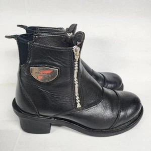 Red Wing 1671 Double Zip Women's 8D Black Leather Motorcycle Biker Boots NICE - Picture 1 of 16