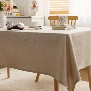 Linen Cotton Tablecloth Easy To Use Table Cover Everyday Use Tablecloth - Picture 1 of 24