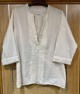 Designer Ladies Cream & Silver Beach Cover Up  L/XL By Elizabeth Hurley Beach - Image 1 of 4