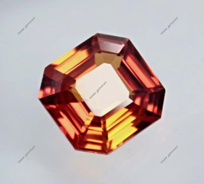 Piedra preciosa suelta cuadrada natural de zafiro naranja con certificación de 10 quilates Foto 1 de 4