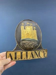 RARE ANTIQUE MANCHESTER ALLIANCE EMBOSSED COPPER SIGN PLAQUE -CIRCA 1918 - Picture 1 of 6