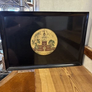 Vintage 12" X 18" Couroc Of Monterey CA Inlaid Serving Tray Independence Hall PA - Picture 1 of 5