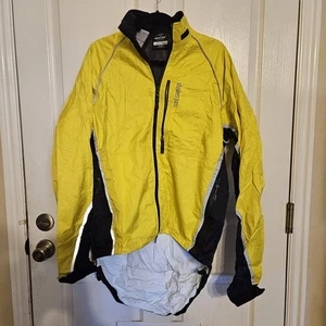 Showers Pass Mens L Lg Cycling Jacket Reflective Waterproof Windbreaker Yellow - Picture 1 of 13