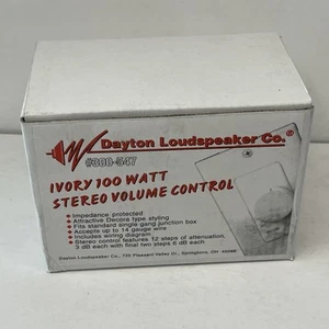 NEW Dayton Loudspeaker Ivory 100 Watt Rotary Stereo Volume Control #300-547 - Picture 1 of 8