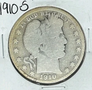 1910-S BARBER SILVER HALF DOLLAR ~ ~NICE OLD COIN~ 90% SILVER - Picture 1 of 2