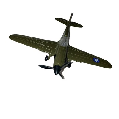 压铸军事二战 A261P-40 Warhawk 5 英寸 Wingspan 绿色德克萨斯长角 — 第 1/4 张图片