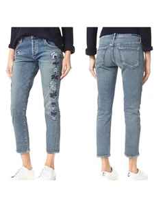 Citizens Of Humanity Emerson Slim Boyfriend Jeans Womens 28 Blue Embroidered But - Picture 1 of 17