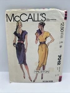 Vtg McCalls Halston 1980 No 7012 Misses Dress Sz14 Bust 36 S00 - Picture 1 of 4