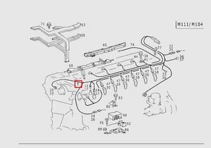 Mercedes-Benz Genuine Wiring Harness Electrical Fits M111 Engine 124 Model - Picture 1 of 9