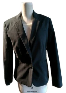 Banana Republic Black Blazer Jacket Two Button Size 6 Lined Classy Business - Picture 1 of 10