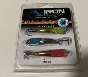3er Pack Iron Decoy Steely #2 1/10 OZ Steelhead Forelle Lachs Köder Tri Pak 2 - Bild 1 von 2