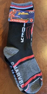MARVEL SPIDERMAN SOCKS 5 PAIR SIZE 6-8.5 NEW - Picture 1 of 2