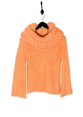 Lanvin Orange Wool Angora Turtleneck Sweater - Sz M — 第 1/4 张图片
