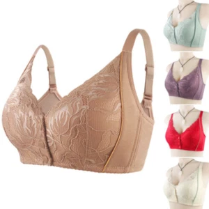 Push Up Bra Women Front Closure Wirefree Lingerie Vest Ladies Underwear USA - Picture 1 of 16