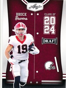 #76 BROCK BOWERS 2023 Leaf Draft Football RC CLASS OF 2024 GEORGIA