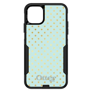 OtterBox Commuter for Apple iPhone (Pick Model) Teal & Gold Polka Dot Pattern - Picture 1 of 23