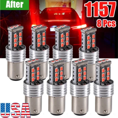 8 Piezas 1157 Luz de Freno LED Alerta de Seguridad Luz Trasera de Freno Parada Bombillas de Estacionamiento Rojo Foto 1 de 4