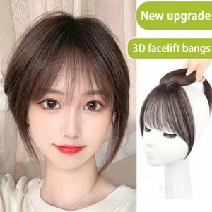 Bangs Hair Clip Mini Fringe Hairpiece Straight Clip Forehead in Topper New - Picture 1 of 16