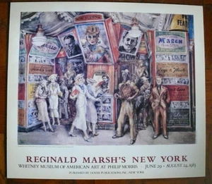 1983 Reginald Marsh New York Art Exhibition Poster Whitney Museum -20 Cent Movie - Picture 1 of 7