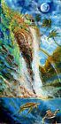 Orig. palette knife seascape Painting " Honu Turtle Sanctuary" Hawaii"