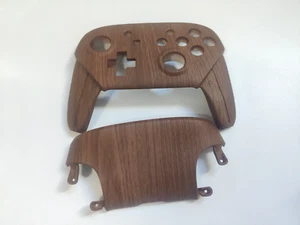 Wooden Grain Soft Touch Shell for Nintendo Switch Pro Controller (Front Back) - Picture 1 of 3