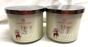 Colonial Candle (2) HOME FOR THE HOLIDAYS 3 Wick 14.5 oz Jar Candle - Picture 1 of 2