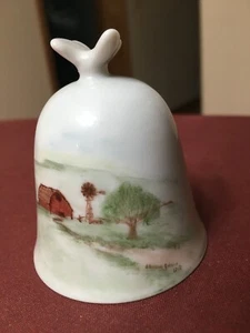 Hand Painted Bell Country Barn and Windmill with Tree by Shirley Goben - Picture 1 of 5