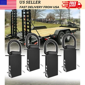 4 Pack Stake Pocket D Rings Removable Tie Down Utility 18000lbs Heavy Duty - Picture 1 of 8