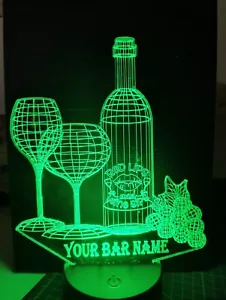 personalised bar sign man cave Led light up with your bar name or garden pub - Picture 1 of 6