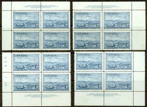 CANADA -1951–STAGECOACH & PLANE MATCHED SET OF PLATE # 1 BLOCKS -VF** - Picture 1 of 1