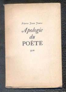 JOUVE, Pierre-Jean. Apologie du poète. Paris : GLM, 1947. Édition originale. - Picture 1 of 1