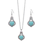 2pcs Ethnic Styles Hollow Colored Glazed Earrings Bohemian Necklace Jewelry Set